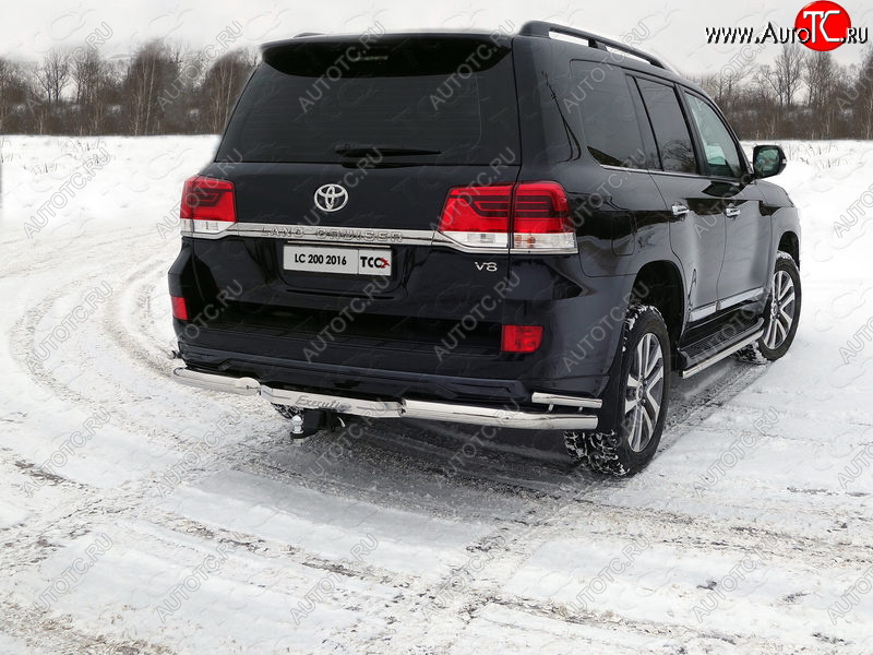26 499 р. Защита заднего бампера (уголки двойные/76,1/42,4 мм, EXECUTIVE) ТСС Toyota Land Cruiser 200 2-ой рестайлинг (2015-2021)  с доставкой в г. Майкоп