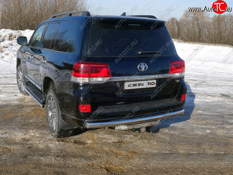 23 899 р. Защита заднего бампера (овальная) EXECUTIVE ТСС (нержавейка d 75х42 мм) Toyota Land Cruiser 200 2-ой рестайлинг (2015-2021)  с доставкой в г. Майкоп