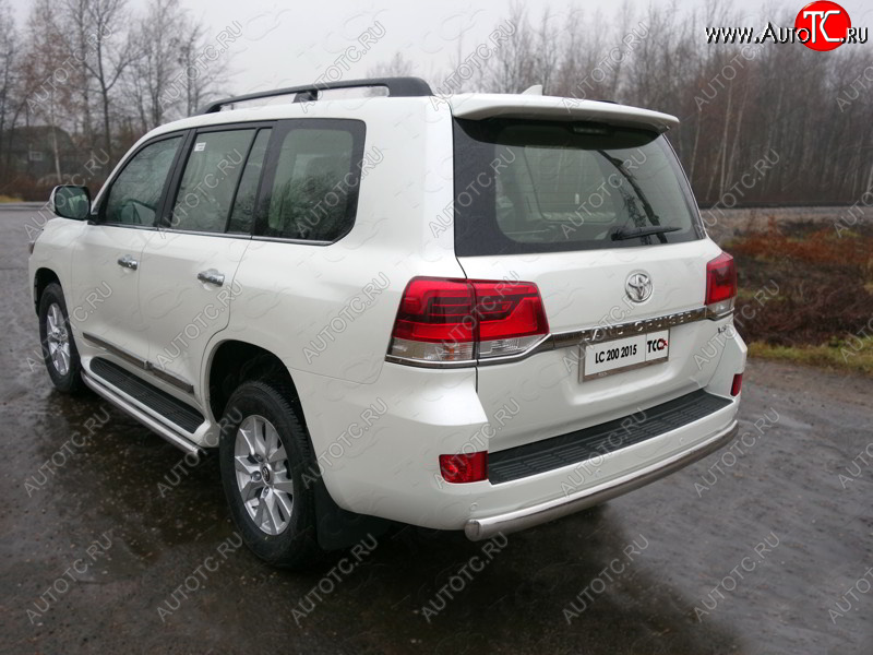 23 899 р. Защита заднего бампера (овальная) ТСС (нержавейка d75х42 мм) Toyota Land Cruiser 200 2-ой рестайлинг (2015-2021)  с доставкой в г. Майкоп