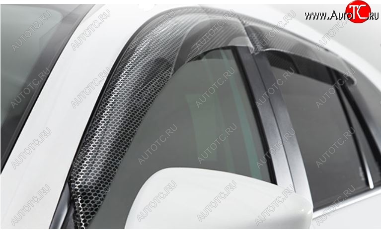 2 399 р. Дефлектора окон CA-Plastic  Toyota Land Cruiser  200 (2015-2021) 2-ой рестайлинг (Серия Art черная, Без хром.молдинга, Крепление только на скотч)  с доставкой в г. Майкоп