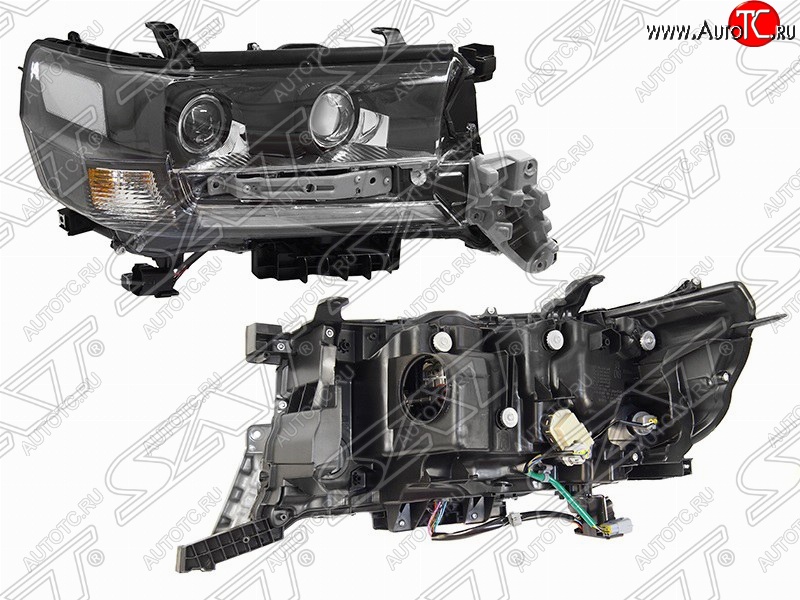 19 399 р. Правая фара передняя SAT LED EXECUTIVE BLACK/WHITE Toyota Land Cruiser 200 2-ой рестайлинг (2015-2021)  с доставкой в г. Майкоп