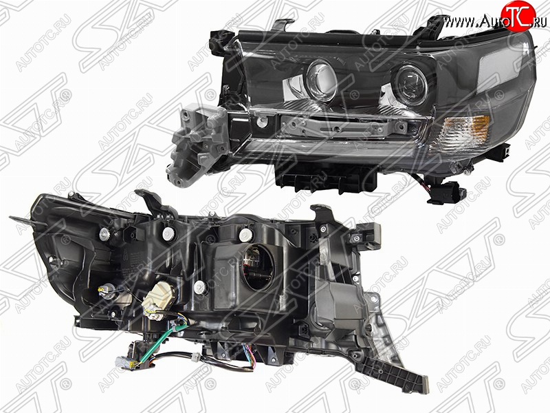 19 399 р. Левая фара передняя SAT LED EXECUTIVE BLACK/WHITE Toyota Land Cruiser 200 2-ой рестайлинг (2015-2021)  с доставкой в г. Майкоп