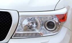 2 299 р. Реснички на фары Style Toyota Land Cruiser 200 дорестайлинг (2007-2012) (Неокрашенные)  с доставкой в г. Майкоп. Увеличить фотографию 2