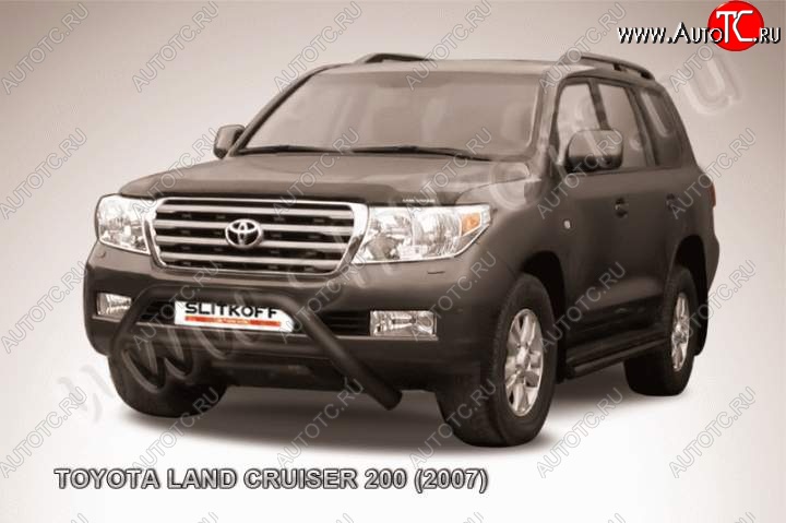 16 799 р. Кенгурятник d76 низкий широкий с перемычкой Toyota Land Cruiser 200 дорестайлинг (2007-2012) (Цвет: серебристый)  с доставкой в г. Майкоп