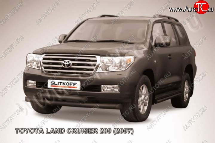 14 949 р. Защита переднего бампер Slitkoff  Toyota Land Cruiser  200 (2007-2012) дорестайлинг (Цвет: серебристый)  с доставкой в г. Майкоп