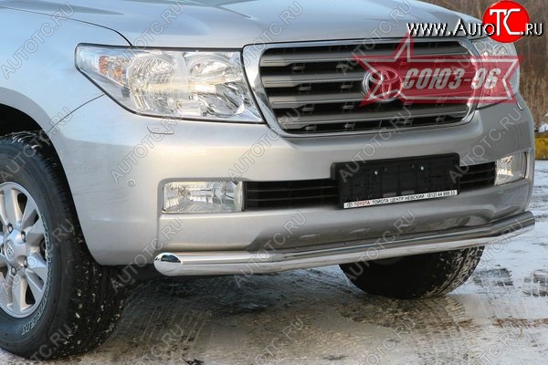 19 439 р. Защита переднего бампера одинарная Souz-96 (d76) Toyota Land Cruiser 200 дорестайлинг (2007-2012)  с доставкой в г. Майкоп