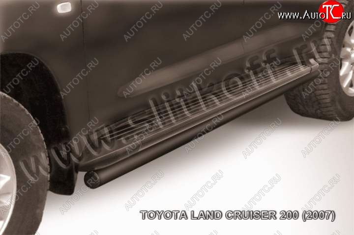 11 999 р. Защита штатного порога d57 Toyota Land Cruiser 200 дорестайлинг (2007-2012) (Цвет: серебристый)  с доставкой в г. Майкоп