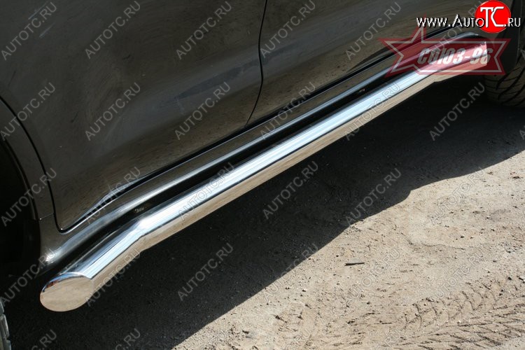 22 607 р. Защита порогов с подгибами Souz-96 (d76) Toyota Land Cruiser 200 дорестайлинг (2007-2012)  с доставкой в г. Майкоп