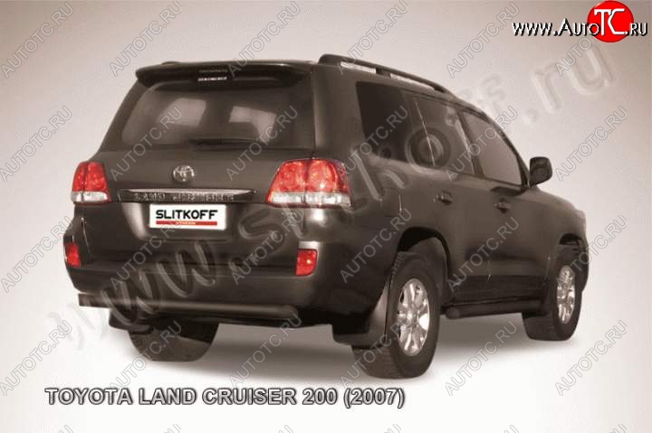 9 999 р. Защита задняя Slitkoff Toyota Land Cruiser 200 дорестайлинг (2007-2012) (Цвет: серебристый)  с доставкой в г. Майкоп