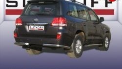 Защита заднего бампера из двух боковых уголков диаметром 76 мм Slitkoff Toyota Land Cruiser  200 (2007-2012) дорестайлинг