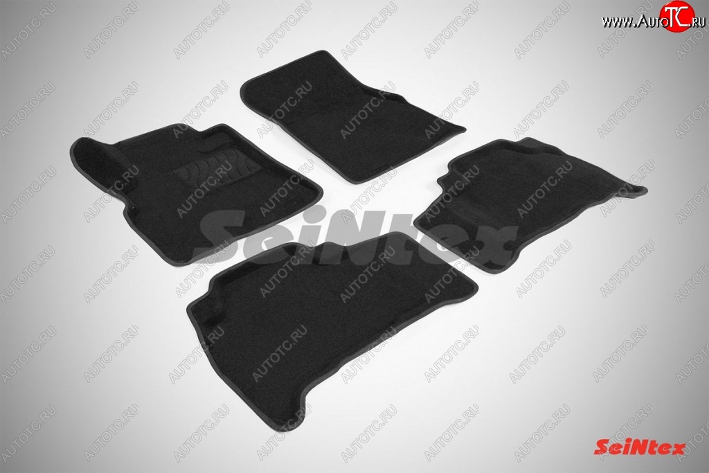6 199 р. Износостойкие коврики в салон SeiNtex Premium 3D 4 шт. (ворсовые, черные) Toyota Land Cruiser 200 дорестайлинг (2007-2012)  с доставкой в г. Майкоп