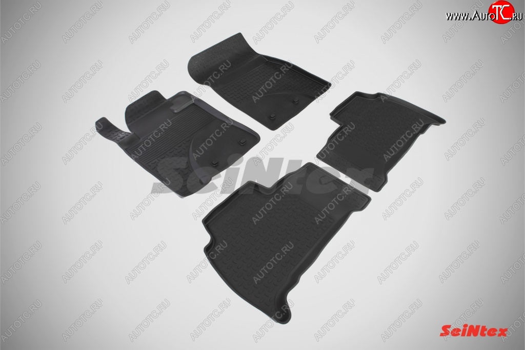 3 399 р. Износостойкие коврики в салон с высоким бортом SeiNtex Premium 4 шт. (резина) Toyota Land Cruiser 200 2-ой рестайлинг (2015-2021)  с доставкой в г. Майкоп