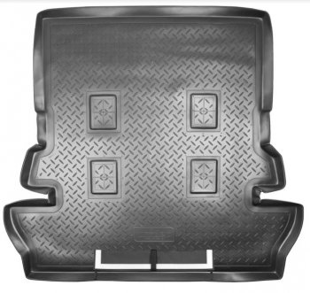 Коврик в багажник Norplast Unidec (7 мест) Toyota Land Cruiser  200 (2007-2021) дорестайлинг, 1-ый рестайлинг, 2-ой рестайлинг (Черный с фартуком)