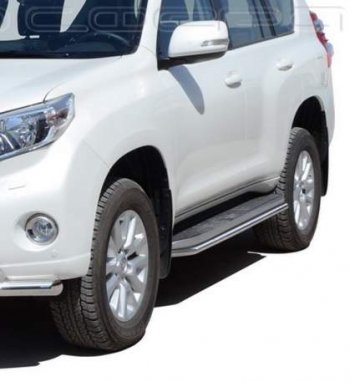 Защита порогов ТехноСфера (Техно Сфера) (Сталь с покрытием, 40 mm) Toyota Land Cruiser Prado  J150 (2009-2017) дорестайлинг, 1-ый рестайлинг