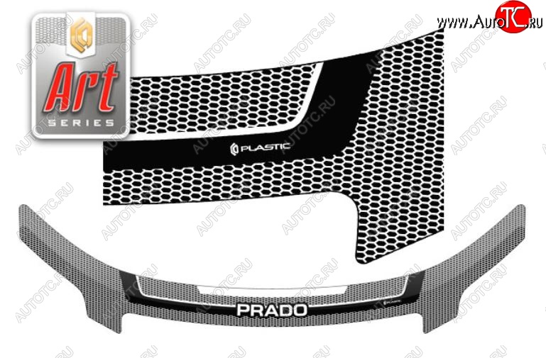 2 399 р. Дефлектор капота CA-Plastiс  Toyota Land Cruiser Prado  J150 (2009-2013) дорестайлинг (Серия Art белая)  с доставкой в г. Майкоп