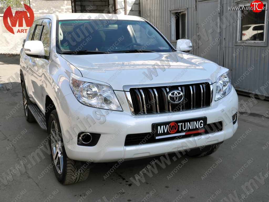 1 599 р. Реснички на фары JAOS  Toyota Land Cruiser Prado  J150 (2009-2013) дорестайлинг (Неокрашенные)  с доставкой в г. Майкоп