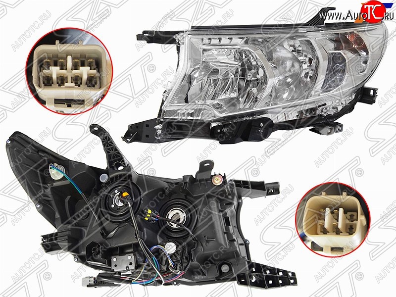 16 499 р. Левая фара SAT (галоген, ДХО) Toyota Land Cruiser Prado J150 2-ой рестайлинг (2017-2020)  с доставкой в г. Майкоп