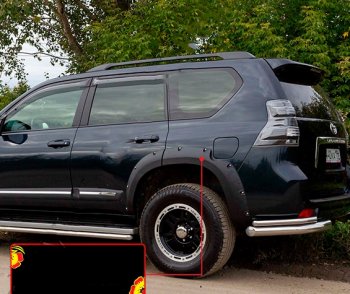 Расширитель арки RA (вылет 30 мм, задний левый) Toyota Land Cruiser Prado  J150 (2009-2013) дорестайлинг (Поверхность шагрень)