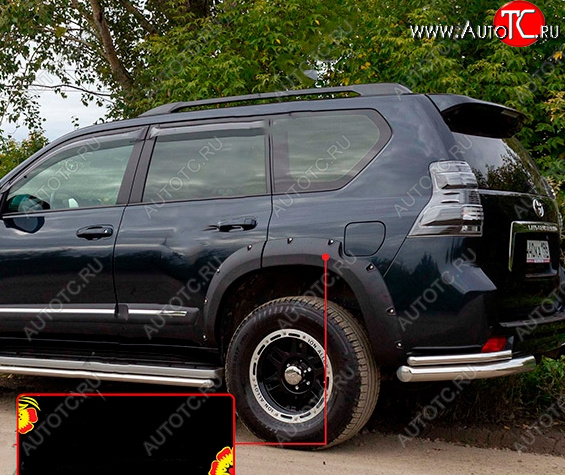 6 999 р. Расширитель арки RA (вылет 30 мм, задний левый)  Toyota Land Cruiser Prado  J150 (2009-2013) дорестайлинг (Поверхность шагрень)  с доставкой в г. Майкоп