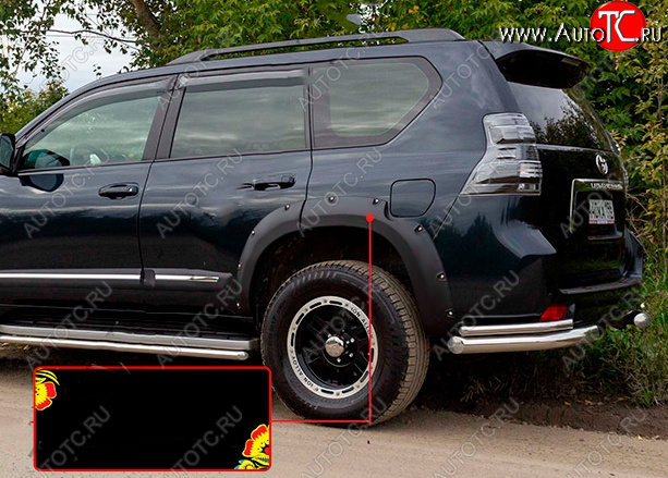 6 999 р. Расширитель арки RA (вылет 30 мм, задний левый) Toyota Land Cruiser Prado J150 дорестайлинг (2009-2013) (Поверхность глянец под покраску, Неокрашенный)  с доставкой в г. Майкоп