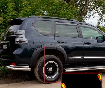 Расширитель арки RA (вылет 30 мм, задний правый) Toyota Land Cruiser Prado  J150 (2009-2013) дорестайлинг (Поверхность шагрень)