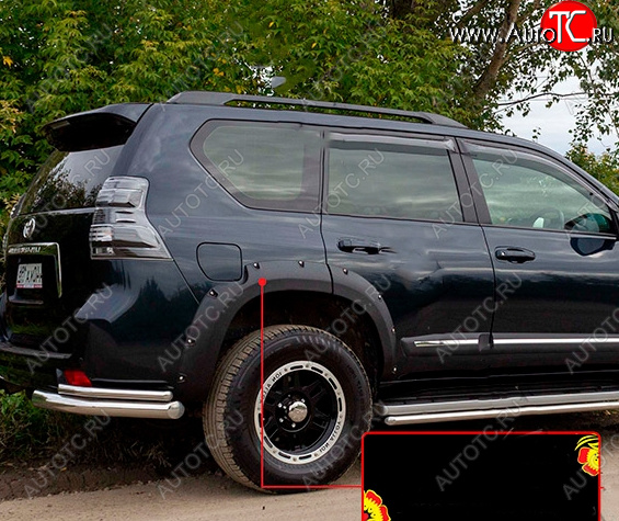 6 999 р. Расширитель арки RA (вылет 30 мм, задний правый) Toyota Land Cruiser Prado J150 дорестайлинг (2009-2013) (Поверхность шагрень)  с доставкой в г. Майкоп