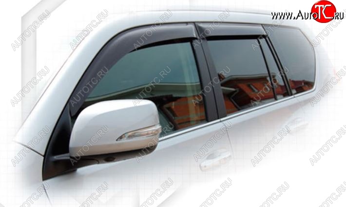 2 159 р. Дефлектора окон CA-Plastic  Toyota Land Cruiser Prado  J150 (2009-2013) дорестайлинг (Classic полупрозрачный, Без хром.молдинга, Крепление только на скотч)  с доставкой в г. Майкоп