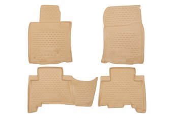 Коврики в салон Element 4 шт. (полиуретан, 5 мест) Toyota Land Cruiser Prado J150 дорестайлинг (2009-2013) (Бежевые)