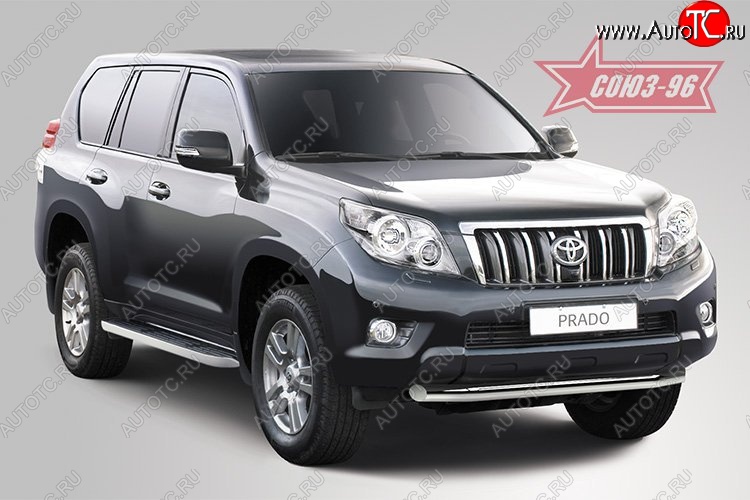 19 259 р. Защита переднего бампера одинарная Souz-96 (d76) Toyota Land Cruiser Prado J150 дорестайлинг (2009-2013)  с доставкой в г. Майкоп