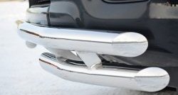 23 949 р. Защита переднего бампера (Ø63 мм с углами, нержавейка) SLITKOFF  Toyota Land Cruiser Prado  J150 (2009-2013) дорестайлинг  с доставкой в г. Майкоп. Увеличить фотографию 3