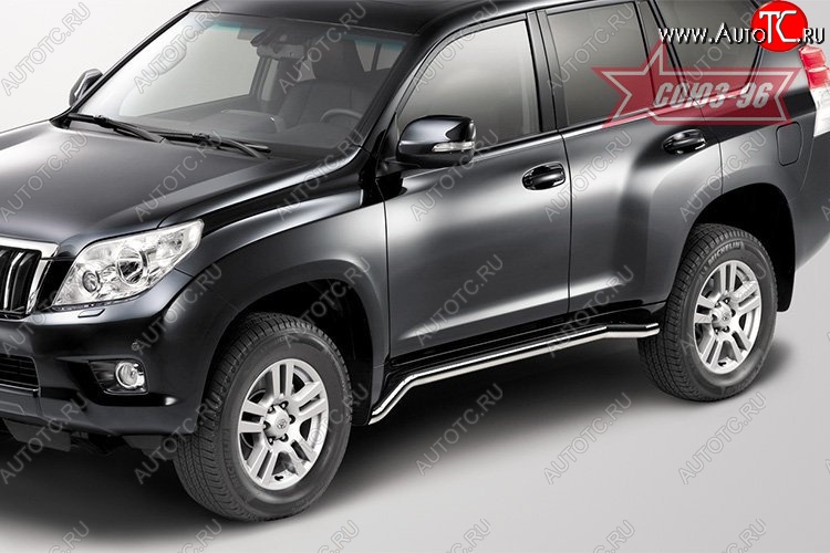 18 269 р. Защита порогов Souz-96 (d60) Toyota Land Cruiser Prado J150 дорестайлинг (2009-2013)  с доставкой в г. Майкоп
