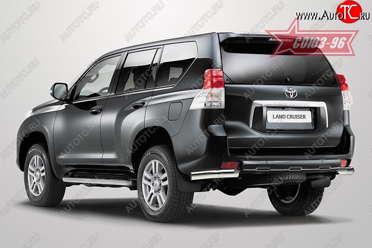 18 647 р. Защита заднего бампера из боковых уголков (d76) Souz-96 Toyota Land Cruiser Prado J150 дорестайлинг (2009-2013)  с доставкой в г. Майкоп