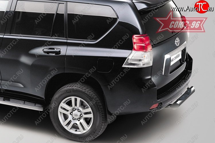 17 189 р. Защита заднего бампера с пластиковой проступью (d76) Souz-96 Toyota Land Cruiser Prado J150 дорестайлинг (2009-2013)  с доставкой в г. Майкоп
