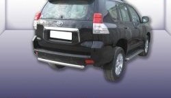 Защита заднего бампера из короткой трубы диаметром 57 мм Slitkoff Toyota Land Cruiser Prado  J150 (2009-2013) дорестайлинг
