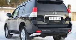 11 999 р. Защита заднего бампера (Ø76 мм уголки, нержавейка) SLITKOFF  Toyota Land Cruiser Prado  J150 (2009-2013) дорестайлинг  с доставкой в г. Майкоп. Увеличить фотографию 4