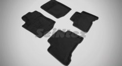 Износостойкие коврики в салон SeiNtex Premium 3D 4 шт. (ворсовые, черные) Toyota Land Cruiser Prado  J150 (2009-2013) дорестайлинг
