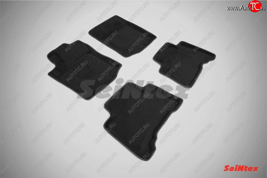 5 899 р. Износостойкие коврики в салон SeiNtex Premium 3D 4 шт. (ворсовые, черные) Toyota Land Cruiser Prado J150 дорестайлинг (2009-2013)  с доставкой в г. Майкоп
