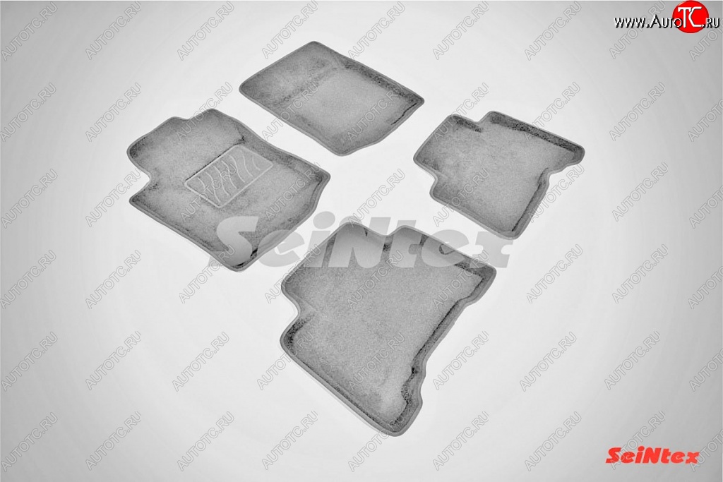 7 999 р. Износостойкие коврики в салон SeiNtex Premium 3D 4 шт. (ворсовые, серые)  Toyota Land Cruiser Prado  J150 (2009-2013) дорестайлинг  с доставкой в г. Майкоп
