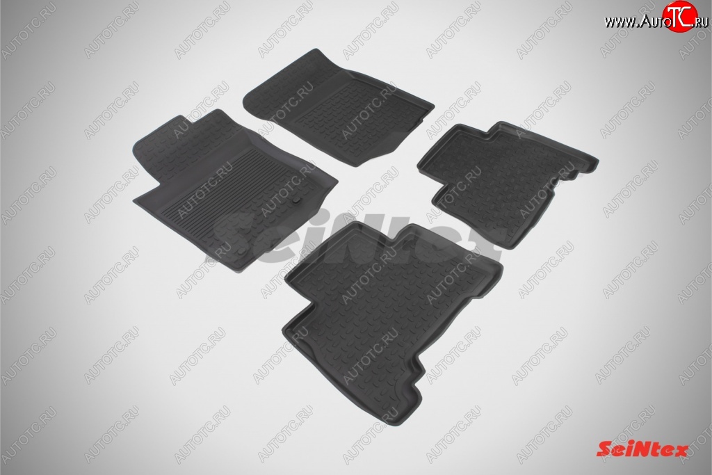 3 399 р. Износостойкие коврики в салон с высоким бортом SeiNtex Premium 4 шт. (резина) Toyota Land Cruiser Prado J150 дорестайлинг (2009-2013)  с доставкой в г. Майкоп