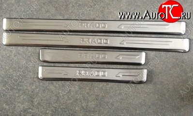 3 599 р. Накладки на порожки автомобиля CT v2 Toyota Land Cruiser Prado J150 дорестайлинг (2009-2013)  с доставкой в г. Майкоп