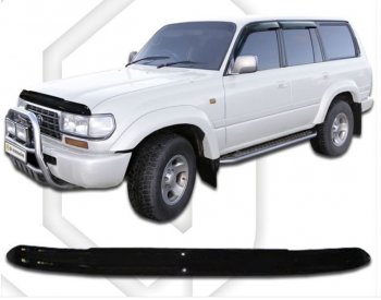 1 899 р. Дефлектор капота CA-Plastic Toyota Land Cruiser 80 (1989-1997) (серия Classic черный, Без надписи)  с доставкой в г. Майкоп. Увеличить фотографию 2