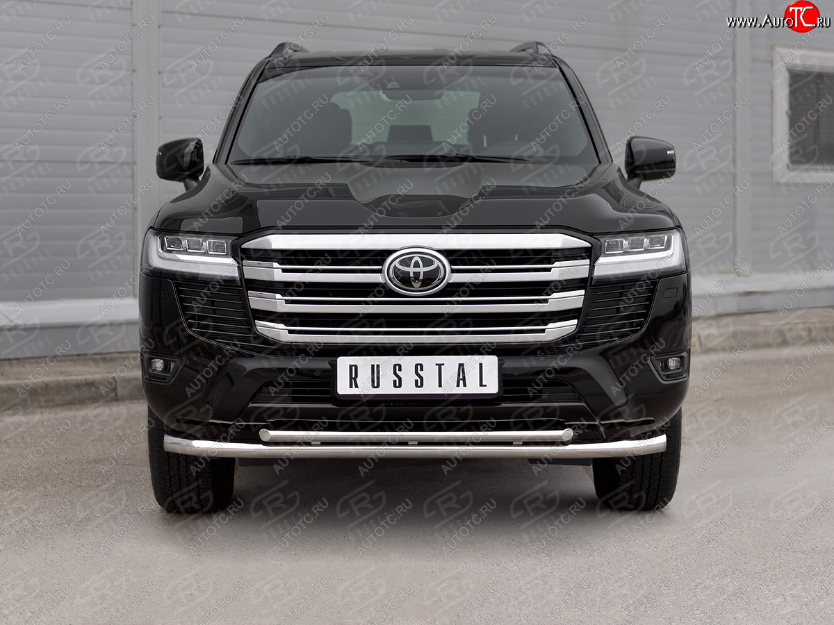 23 499 р. Защита переднего бампера (2 трубы Ø63 и 42 мм, нержавейка) SLITKOFF  Toyota Land Cruiser  J300 (2021-2025) дорестайлинг  с доставкой в г. Майкоп