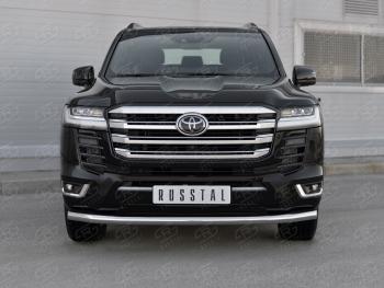 Защита переднего бампера (Ø63 мм, нержавейка, 70TH ANNIVERSARY) SLITKOFF Toyota Land Cruiser  J300 (2021-2025) дорестайлинг