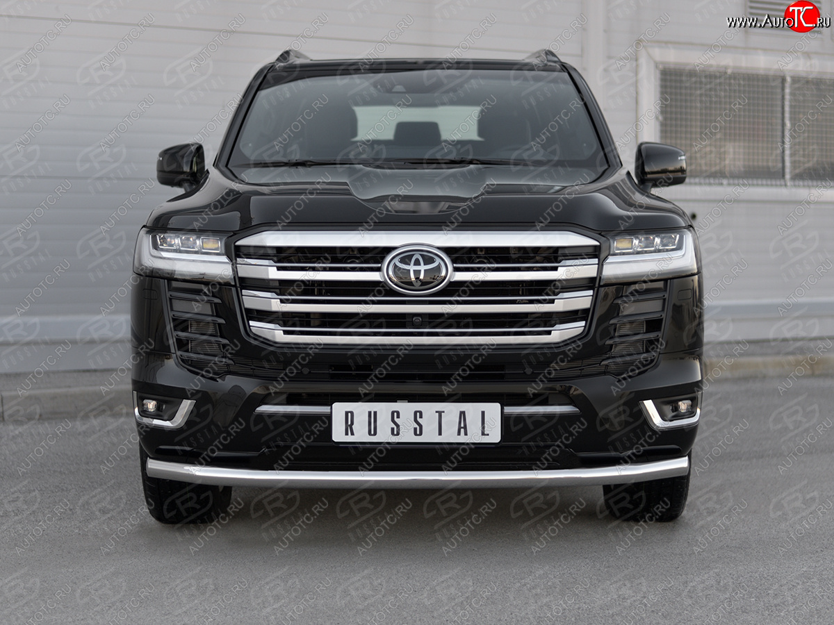 22 699 р. Защита переднего бампера (Ø63 мм, нержавейка, 70TH ANNIVERSARY) SLITKOFF Toyota Land Cruiser J300 дорестайлинг (2021-2025)  с доставкой в г. Майкоп