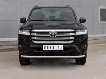 Защита переднего бампера (Ø63 мм, нержавейка) SLITKOFF Toyota Land Cruiser  J300 (2021-2025) дорестайлинг