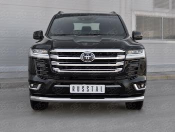 24 999 р. Защита переднего бампера (Ø76 мм нержавейка, 70TH ANNIVERSARY) SLITKOFF Toyota Land Cruiser J300 дорестайлинг (2021-2025)  с доставкой в г. Майкоп. Увеличить фотографию 2