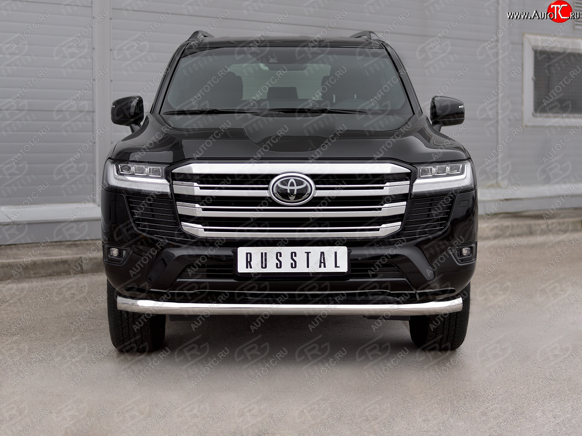 21 999 р. Защита переднего бампера (Ø76 мм, нержавейка) SLITKOFF  Toyota Land Cruiser  J300 (2021-2025) дорестайлинг  с доставкой в г. Майкоп