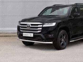 21 999 р. Защита переднего бампера (Ø76 мм, нержавейка) SLITKOFF  Toyota Land Cruiser  J300 (2021-2025) дорестайлинг  с доставкой в г. Майкоп. Увеличить фотографию 2