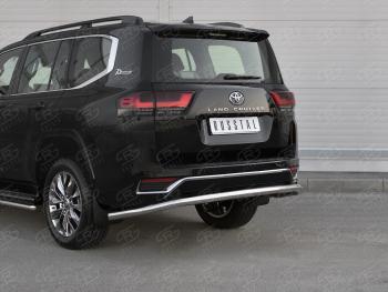 22 749 р. Защита заднего бампера (Ø63 мм, нержавейка, 70TH ANNIVERSARY) SLITKOFF  Toyota Land Cruiser  J300 (2021-2025) дорестайлинг  с доставкой в г. Майкоп. Увеличить фотографию 2