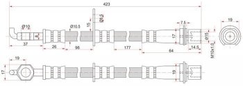 Тормозной шланг SAT (левый/правый) Toyota LiteAce  R40,50 - Town Ace  3